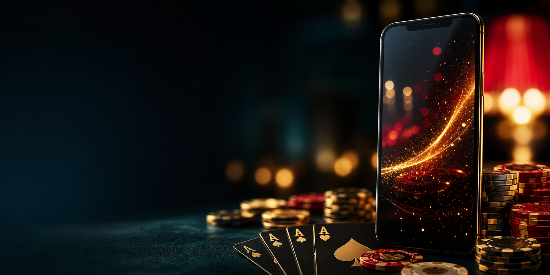 Telefon cu experienta PlayBaze Casino Romania pe fundal cu jetoane